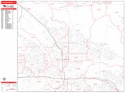 San Bernardino Wall Map Zip Code Red Line Style 2022